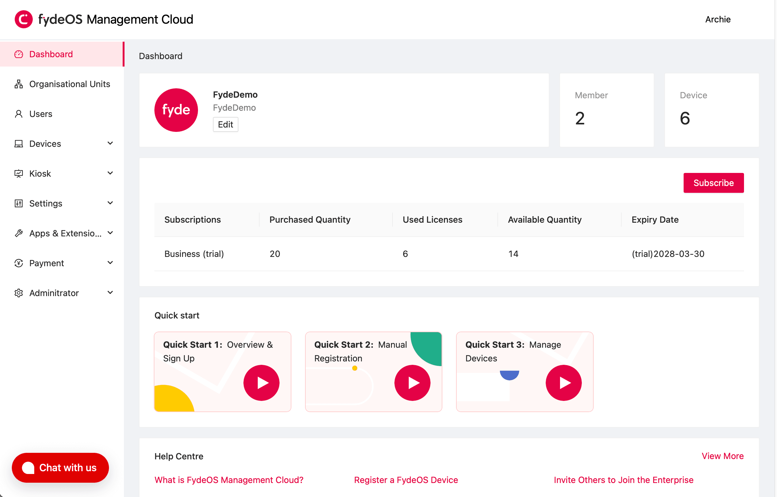 FydeOS Management Cloud